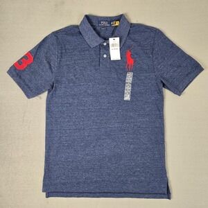Polo Ralph Lauren Big‎ Pony Cotton Mesh Polo Shirt Boys XL 18-20 Navy Rugby NWT